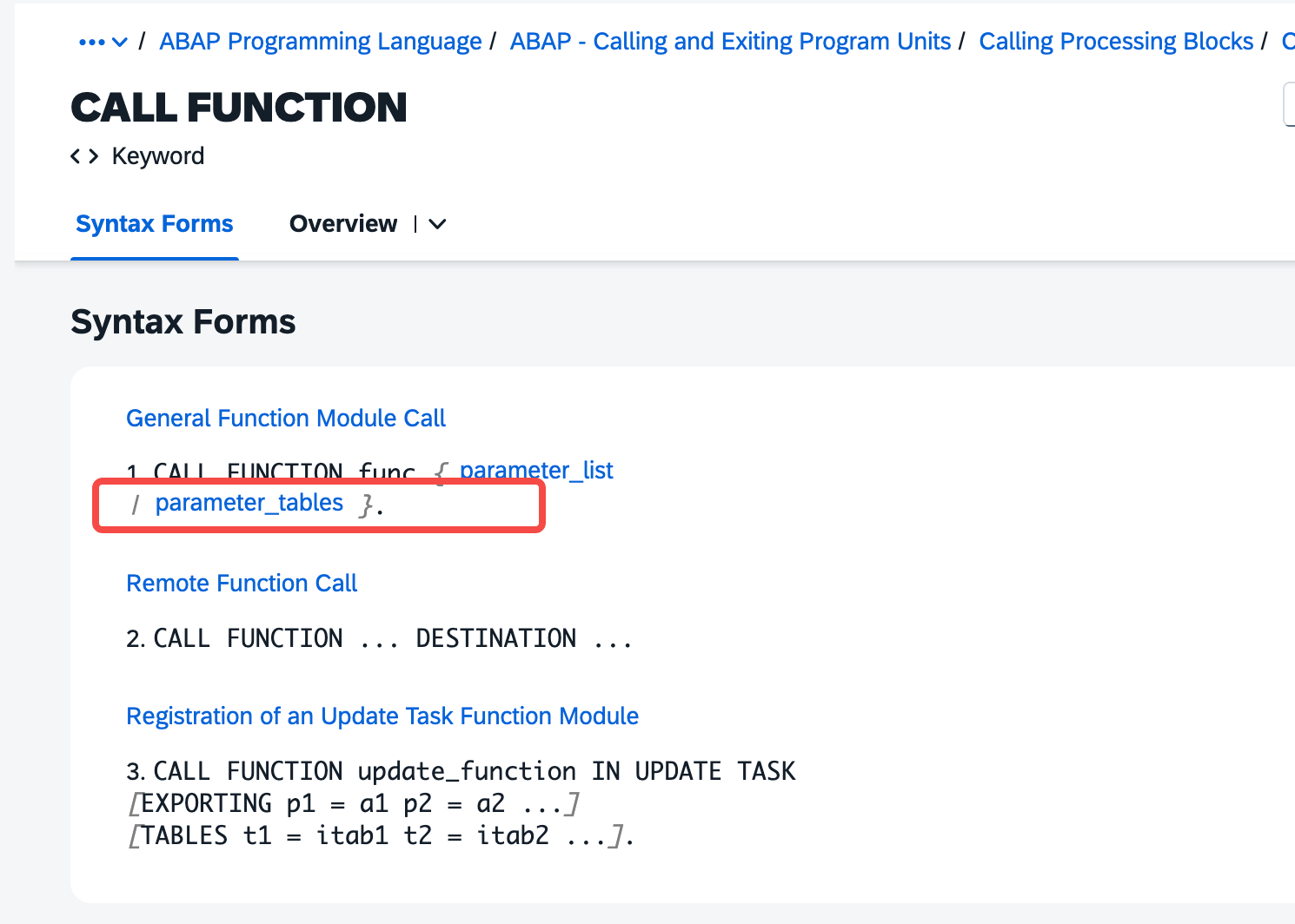 CALL FUNCTION